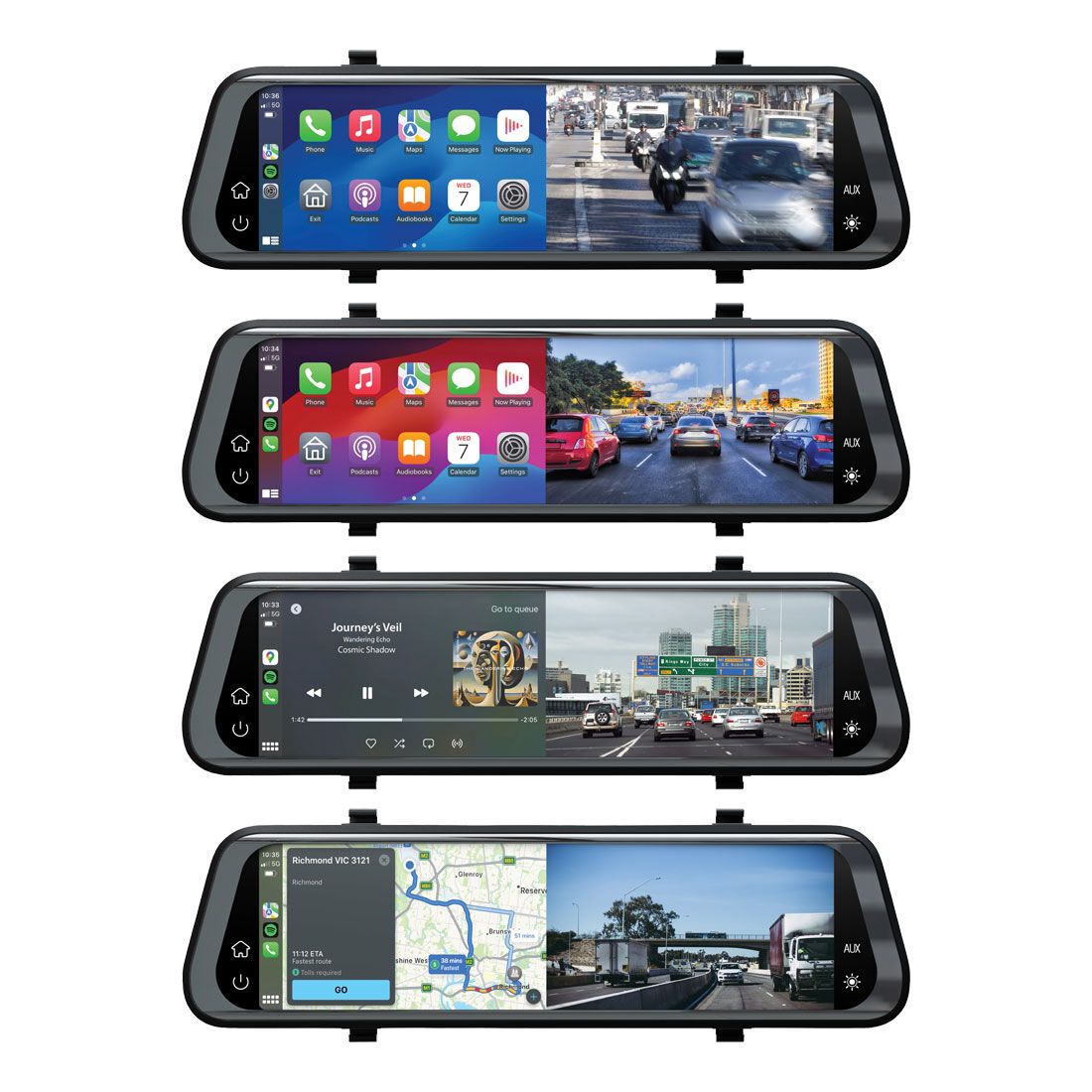 Nanocam+ 9.7" Dual Channel Smart Mirror NC-962MIRDVR, , scaau_hi-res