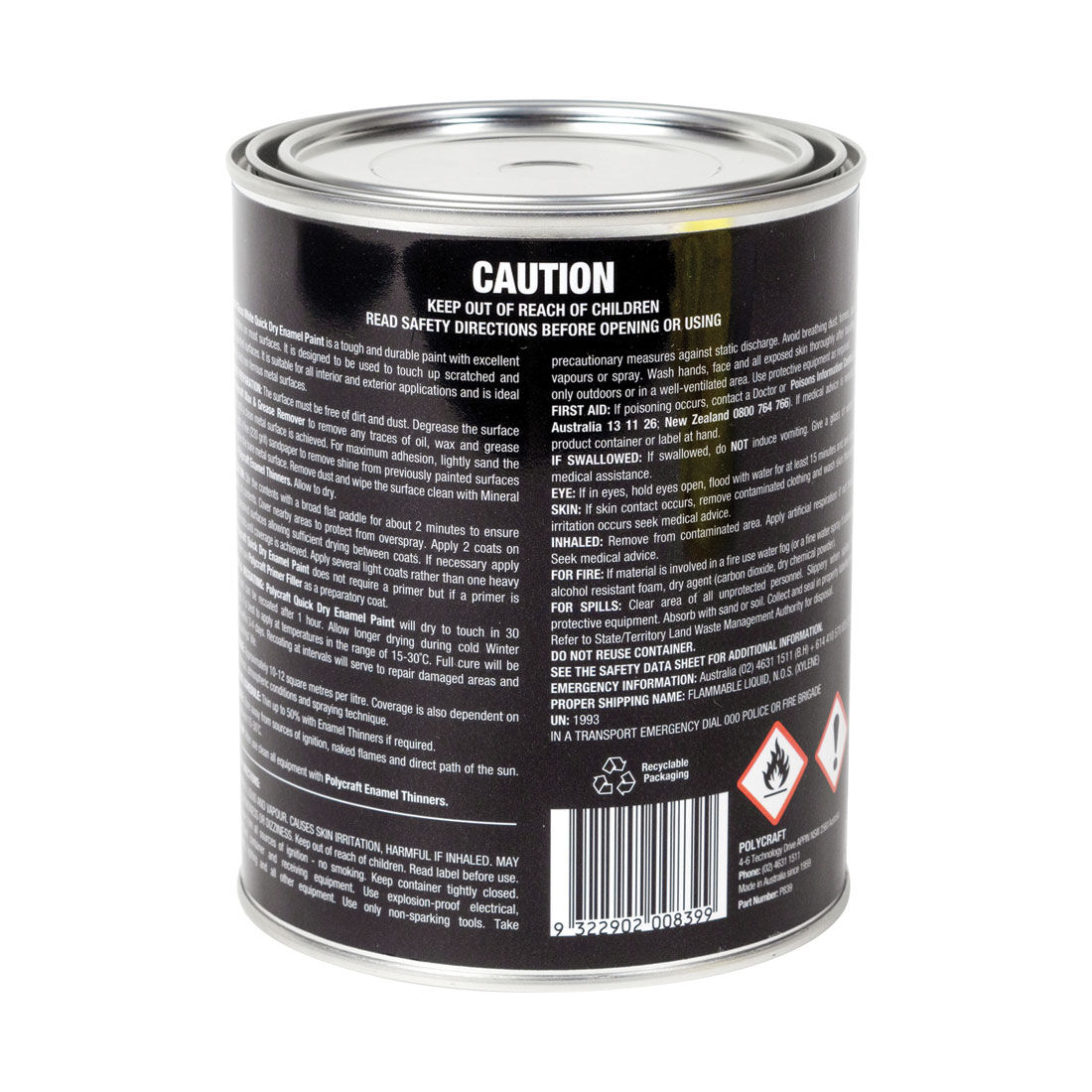 Polycraft Enamel Quick Dry White 1 Litre, , scaau_hi-res