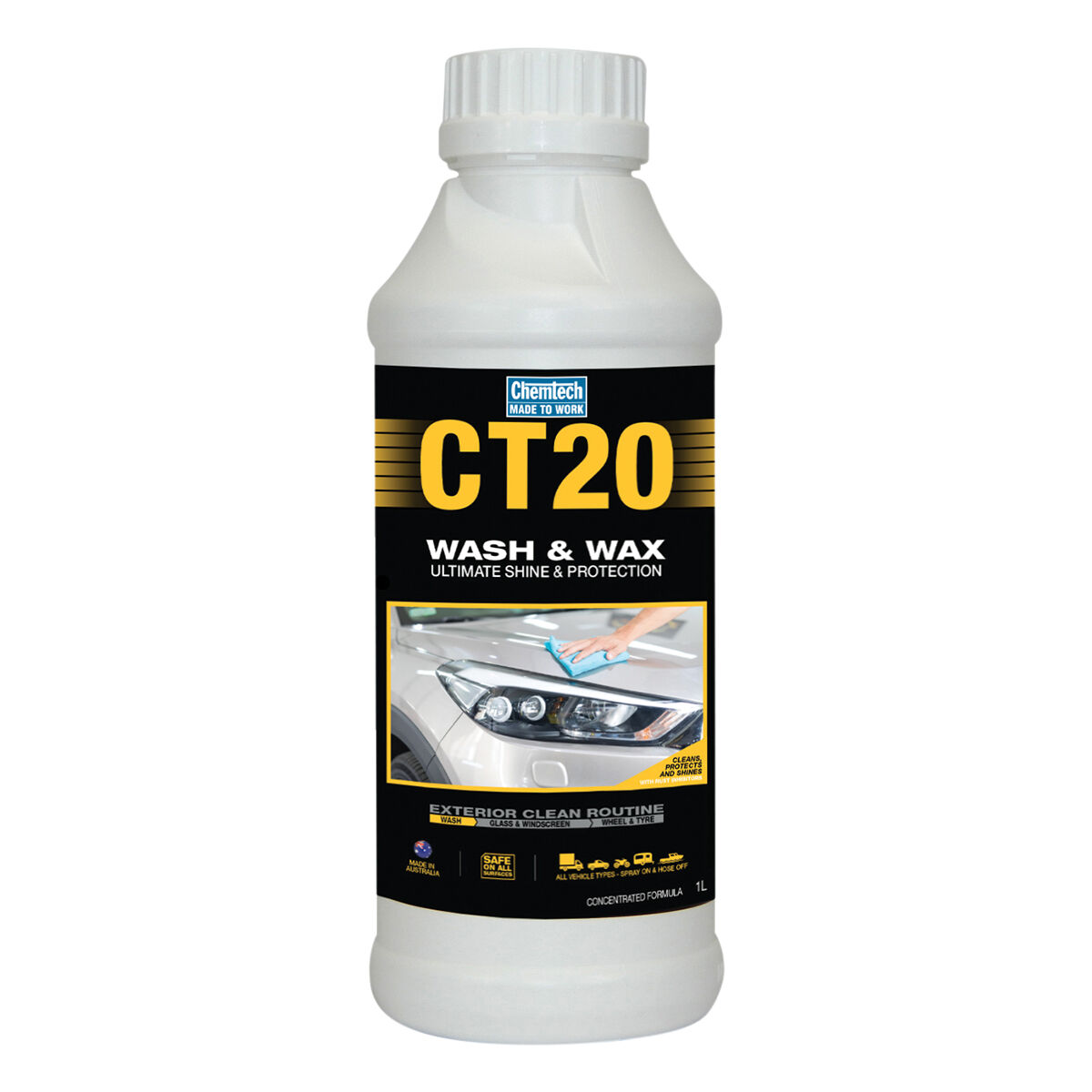 Chemtech CT20 Wash & Wax 1 Litre, , scaau_hi-res
