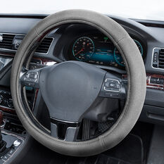 SCA Suede Velour Steering Wheel Cover Charcoal 380mm Diameter, , scaau_hi-res
