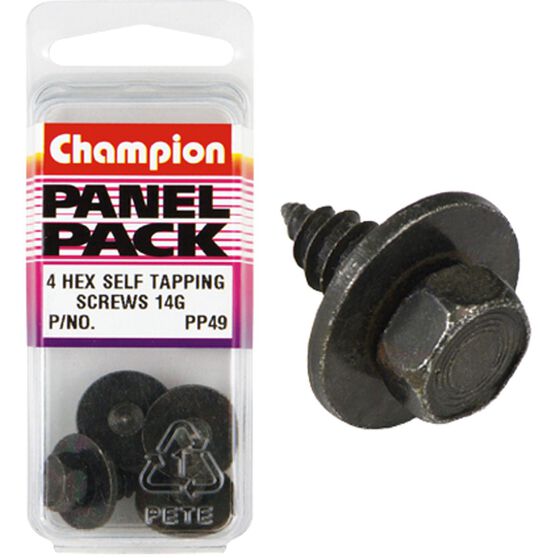 Champion Hex Self Tapping Screw - 14G, PP49, Panel Pack, , scaau_hi-res