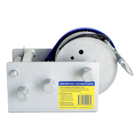 Atlantic Marine Winch 15:1/5:1/1:1 Webbing Strap Snap Hook 7.5m 1500kg, , scaau_hi-res