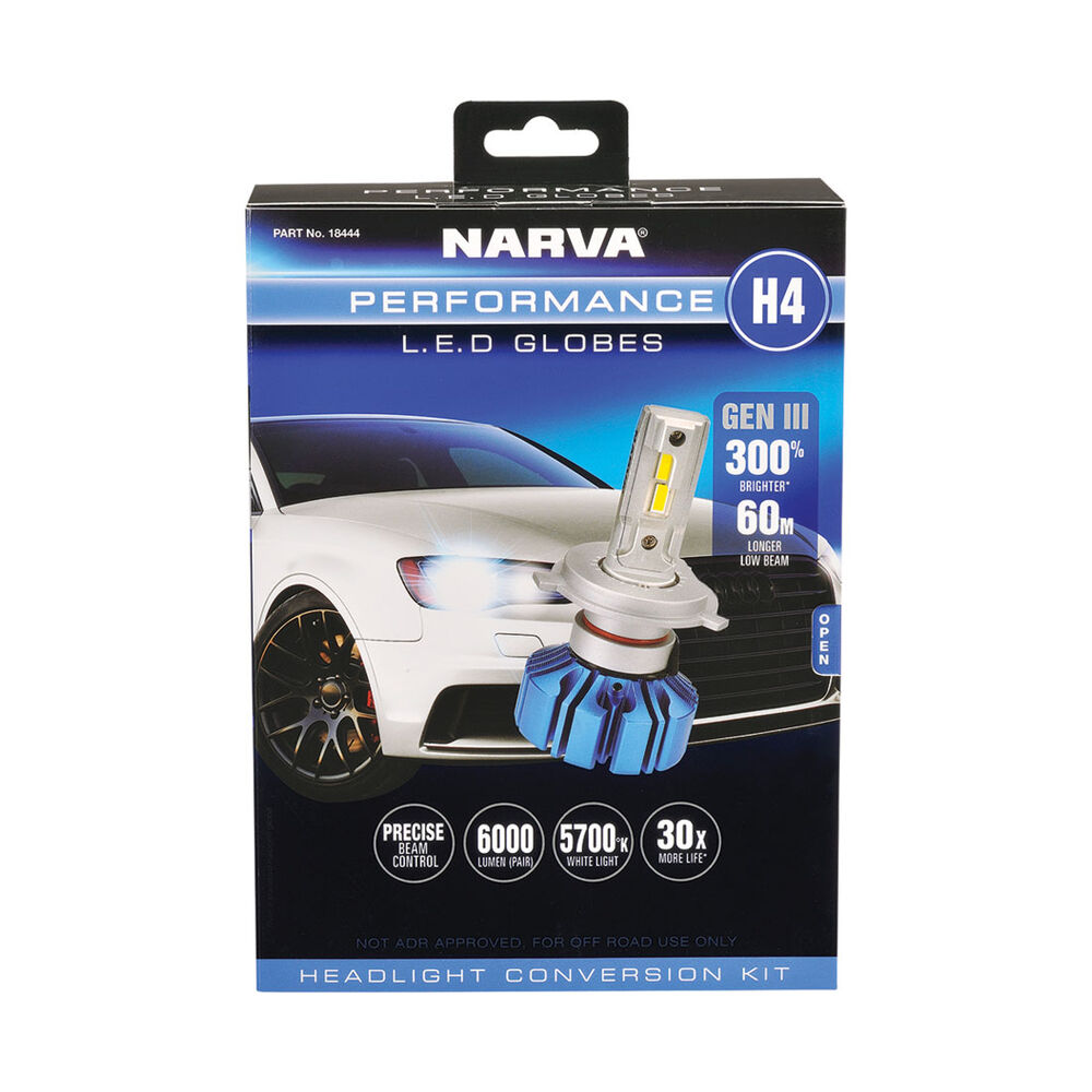 Narva Gen III LED Headlight Globes H4, 12/24V, 18444 Supercheap Auto