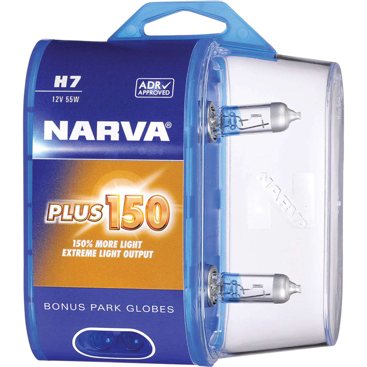 Narva Plus 150 Headlight Globes - H7, 12V 55W, 48386BL2, , scaau_hi-res