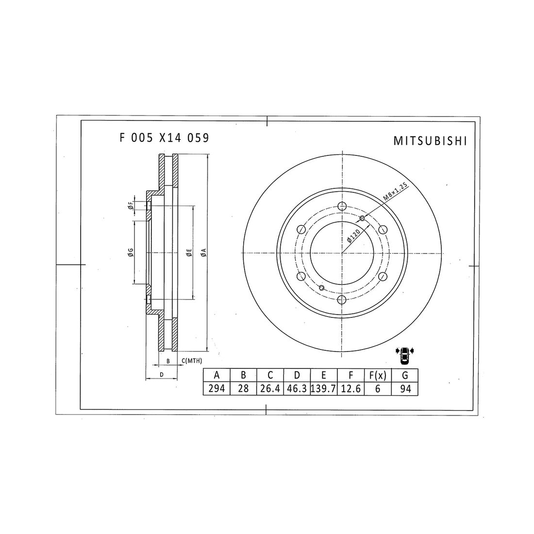Bosch Disc Brake Rotor - Single, PBR2208, , scaau_hi-res
