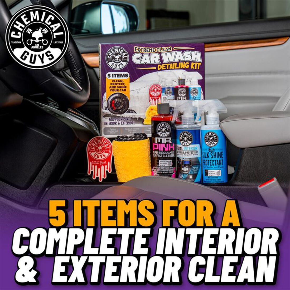 Chemical Guys Extreme Clean Car Detailing Kit, , scaau_hi-res
