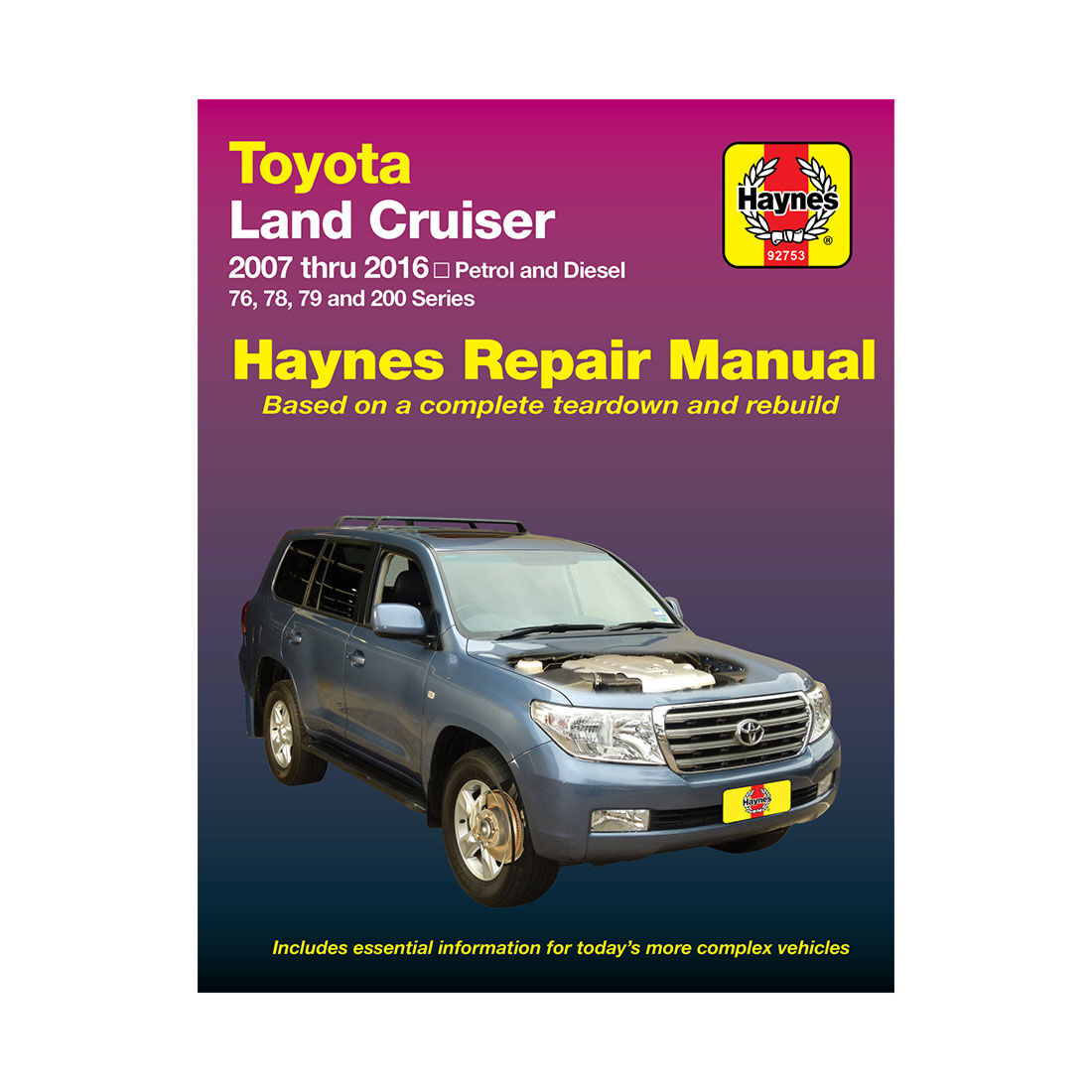 Haynes Car Manual For Toyota Landcruiser 200 Series 2007-2016 - 92753, , scaau_hi-res