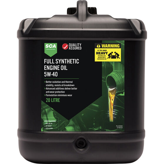 SCA Full Synthetic Engine Oil 5W-40 A3/B4 20 Litre, , scaau_hi-res