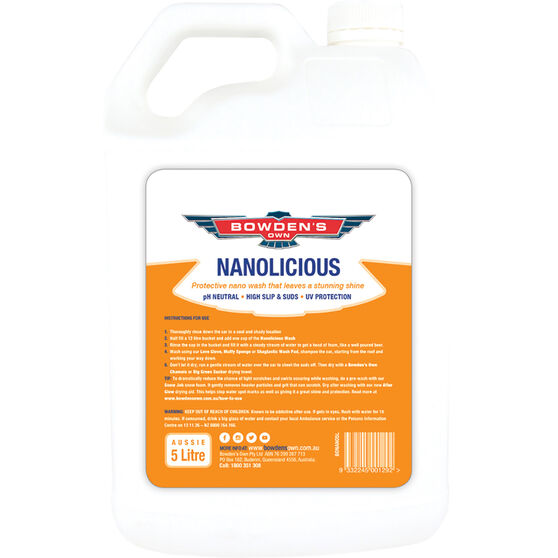 Bowden's Own Nanolicious Wash 5 Litre Value Pack, , scaau_hi-res