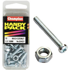 Champion Handy Pack Machine Screws and Nuts BH621, 5mm X 16mm, , scaau_hi-res