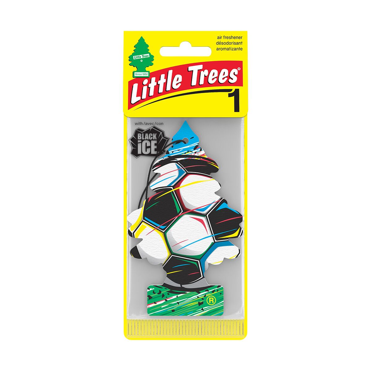 Little Trees Air Freshener - Soccer Black Ice 1 Pack, , scaau_hi-res