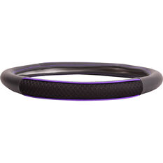 SCA Steering Wheel Cover - PU and Mesh, Black/Purple, 380mm diameter, , scaau_hi-res