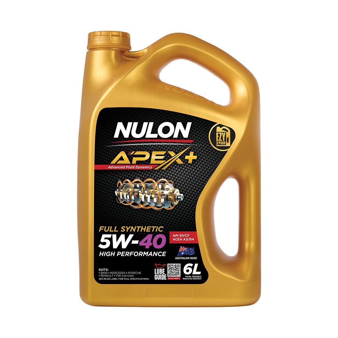 Nulon Apex+ 5W-40 Performance Engine Oil 6 Litre, , scaau_hi-res