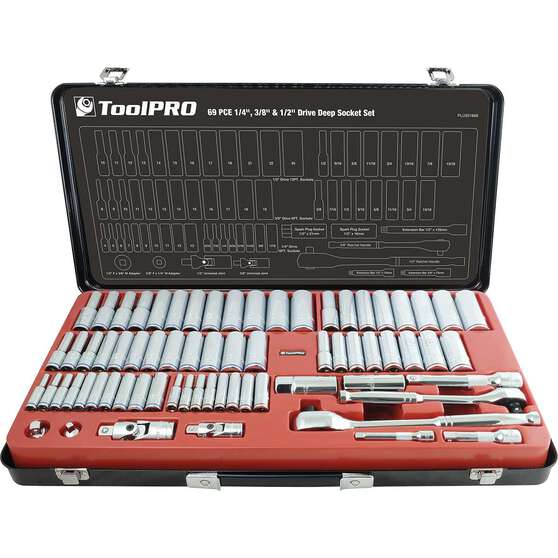 ToolPRO Socket Set 3/8" & 1/2" Drive Metric/SAE 69 Piece, , scaau_hi-res