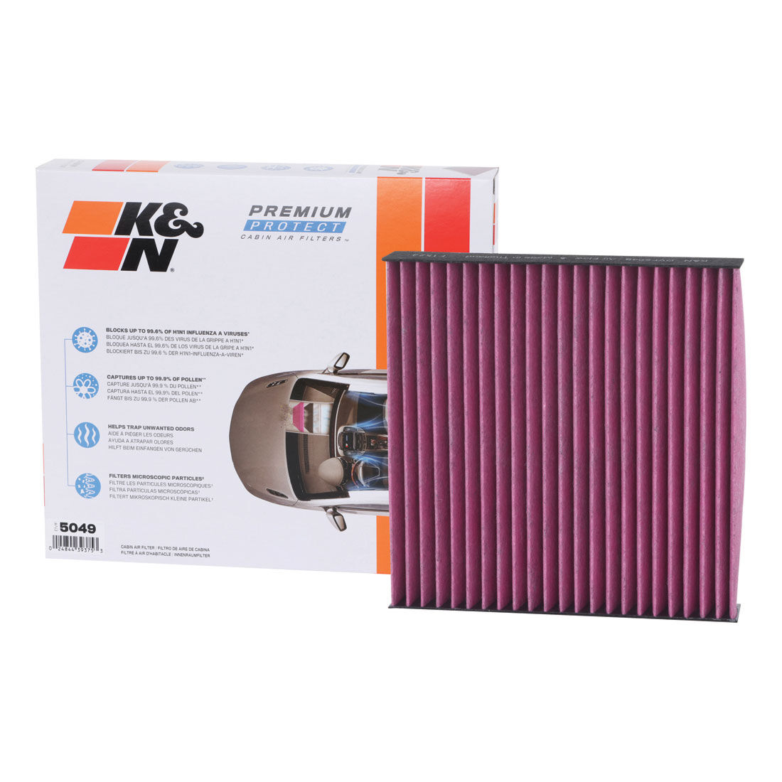 K&N Premium Disposable Cabin Air Filter - DVF5049, , scaau_hi-res