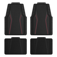 SCA Carbon Fibre Design Floor Mats with Red Piping, , scaau_hi-res