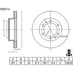 Bosch Disc Brake Rotor - Single, PBR2714, , scaau_hi-res