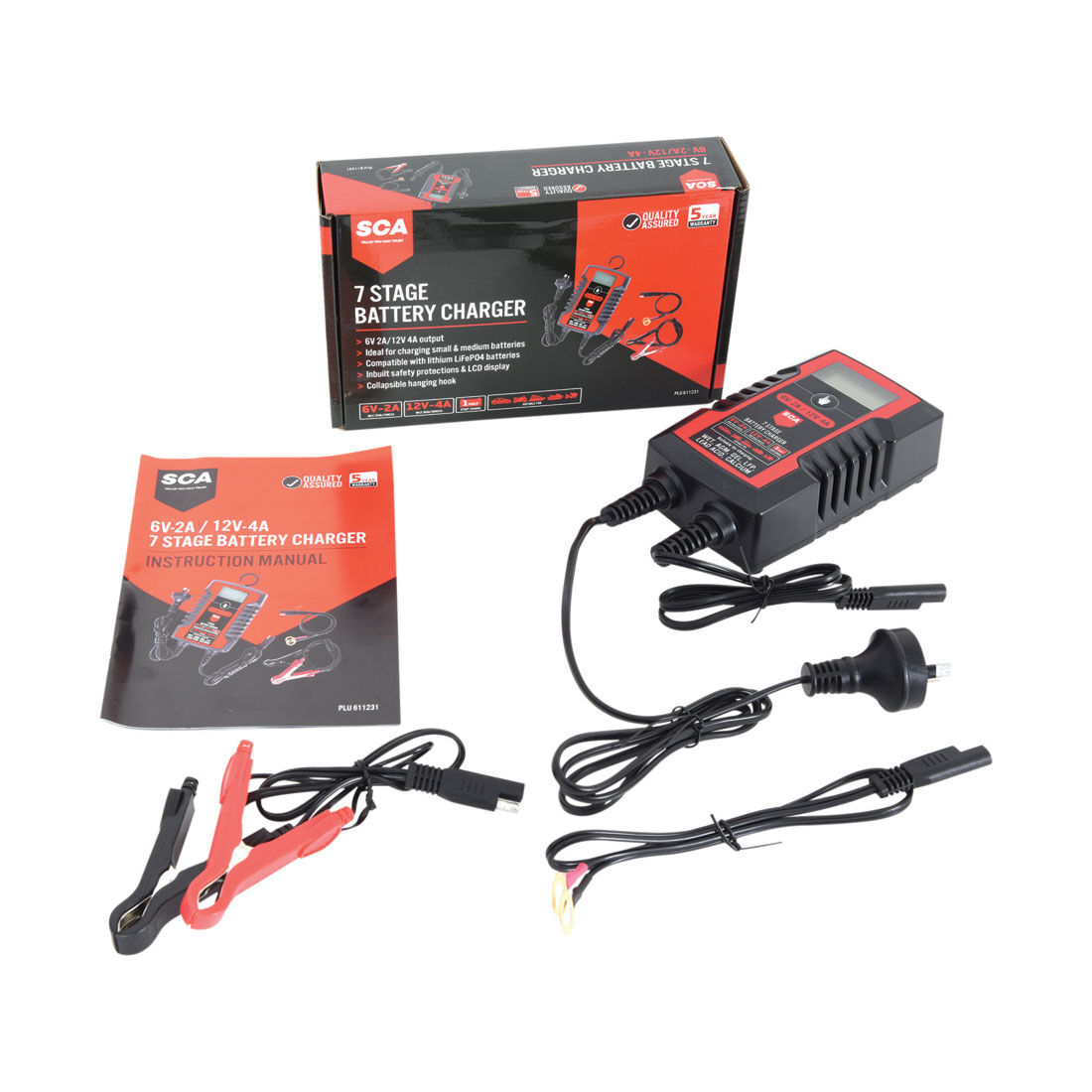 SCA 7 Stage Battery Charger 6/12V 2/4 Amp, , scaau_hi-res