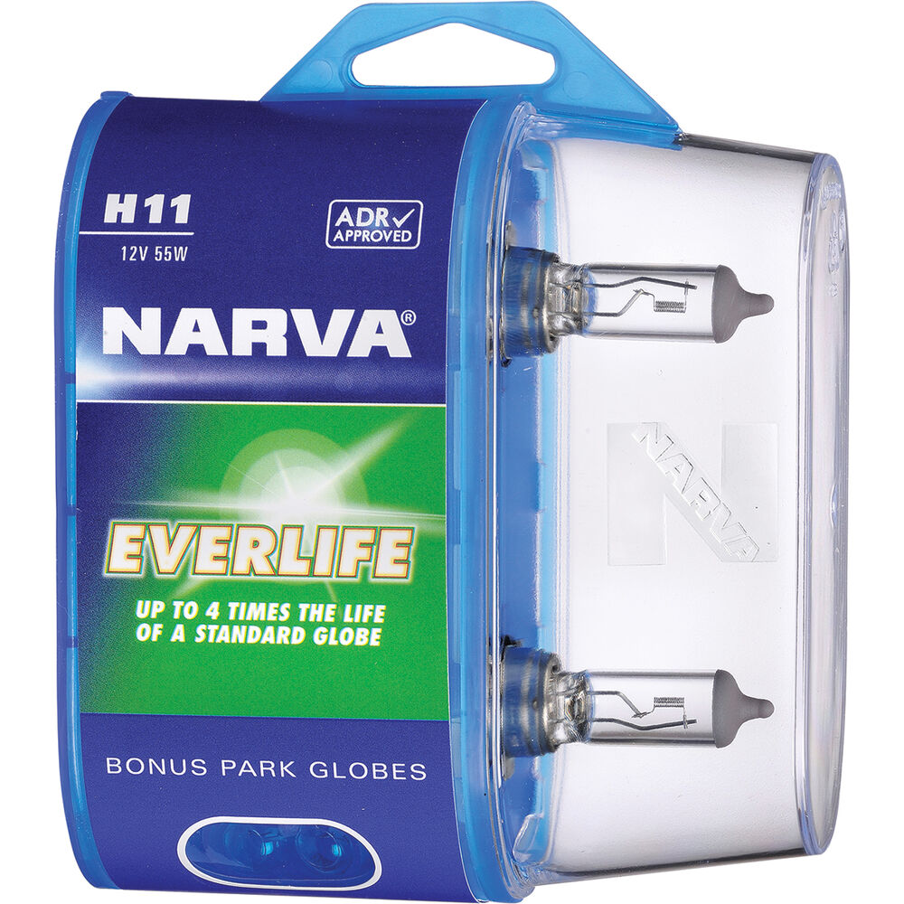 Narva Everlife Headlight Globes H11, 12V 55W, 48079BL2 Supercheap Auto