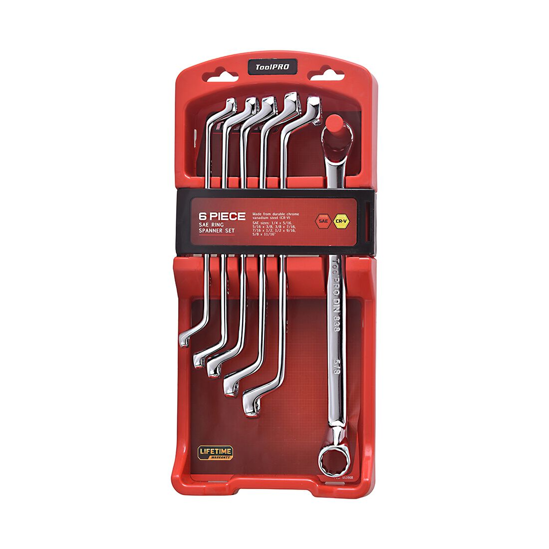 ToolPRO Spanner Set Double Ring End SAE 6 Piece, , scaau_hi-res