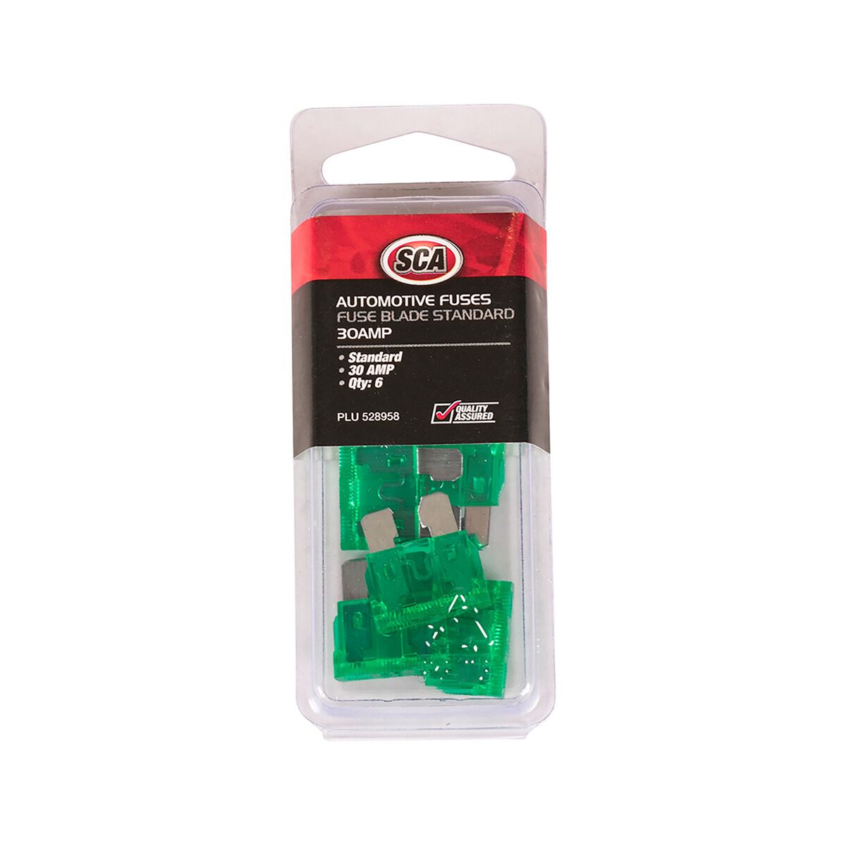 SCA Automotive Fuses - Standard Blade, 30 Amp, 6 Piece, , scaau_hi-res