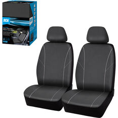 SCA Essential Polyester Seat Covers Black, Adjustable Headrests, Size 30, Front, Airbag Compatible, , scaau_hi-res