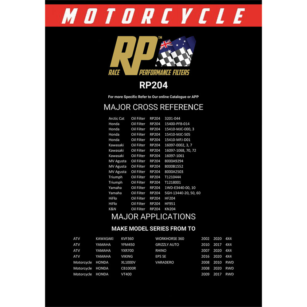 Motorcycle Oil Filters Cross Reference Chart Reviewmotors.co