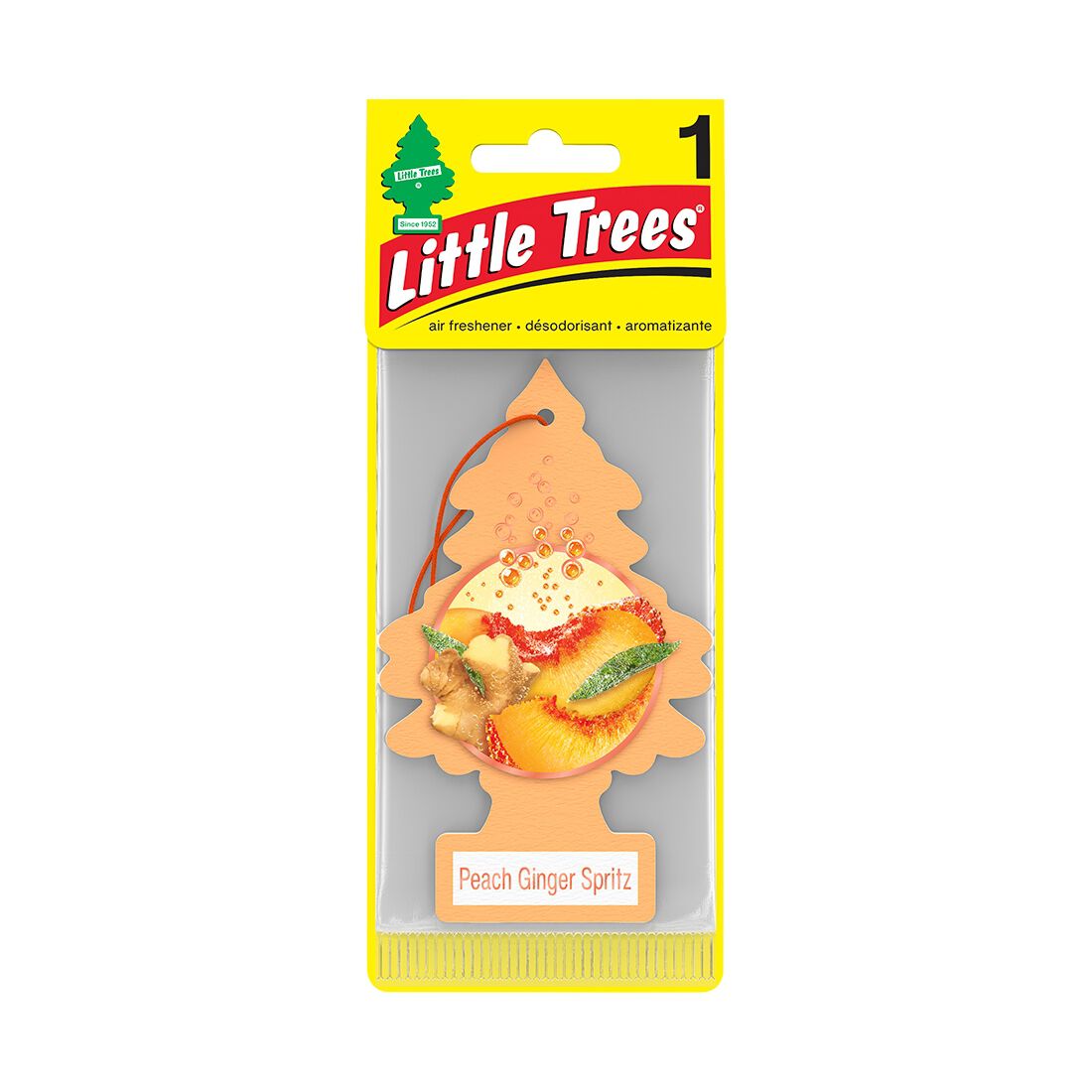 Little Trees Air Freshener - Peach Ginger Spritz 1 Pack, , scaau_hi-res