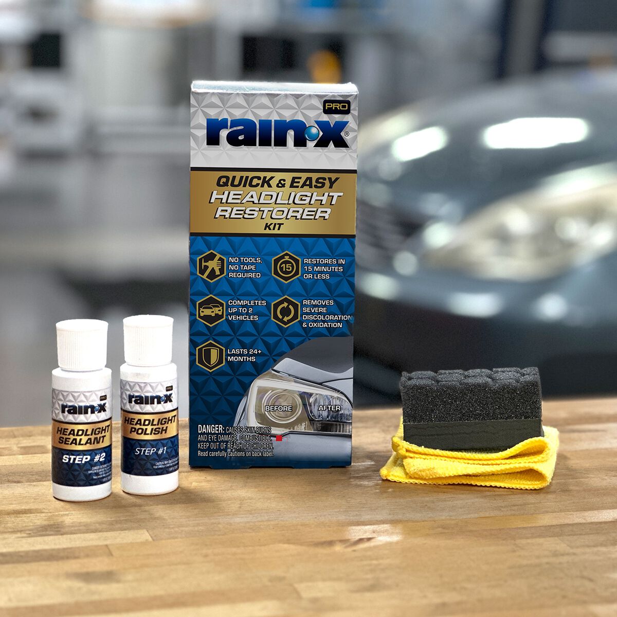 Rain-X Pro Quick and Easy Headlight Restoration Kit, , scaau_hi-res