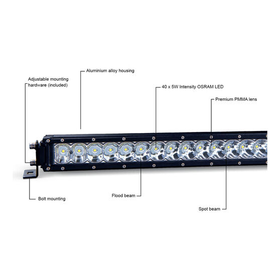 Ridge Ryder LED Driving Light Bar w/ harness 41" 168W Supercheap Auto