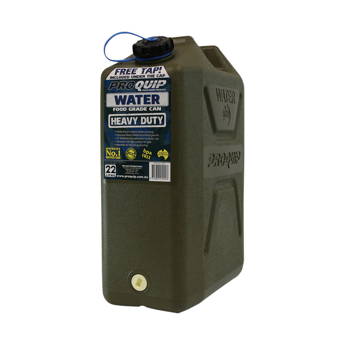 Pro Quip Water Carry Can - 22 Litre, Green, , scaau_hi-res