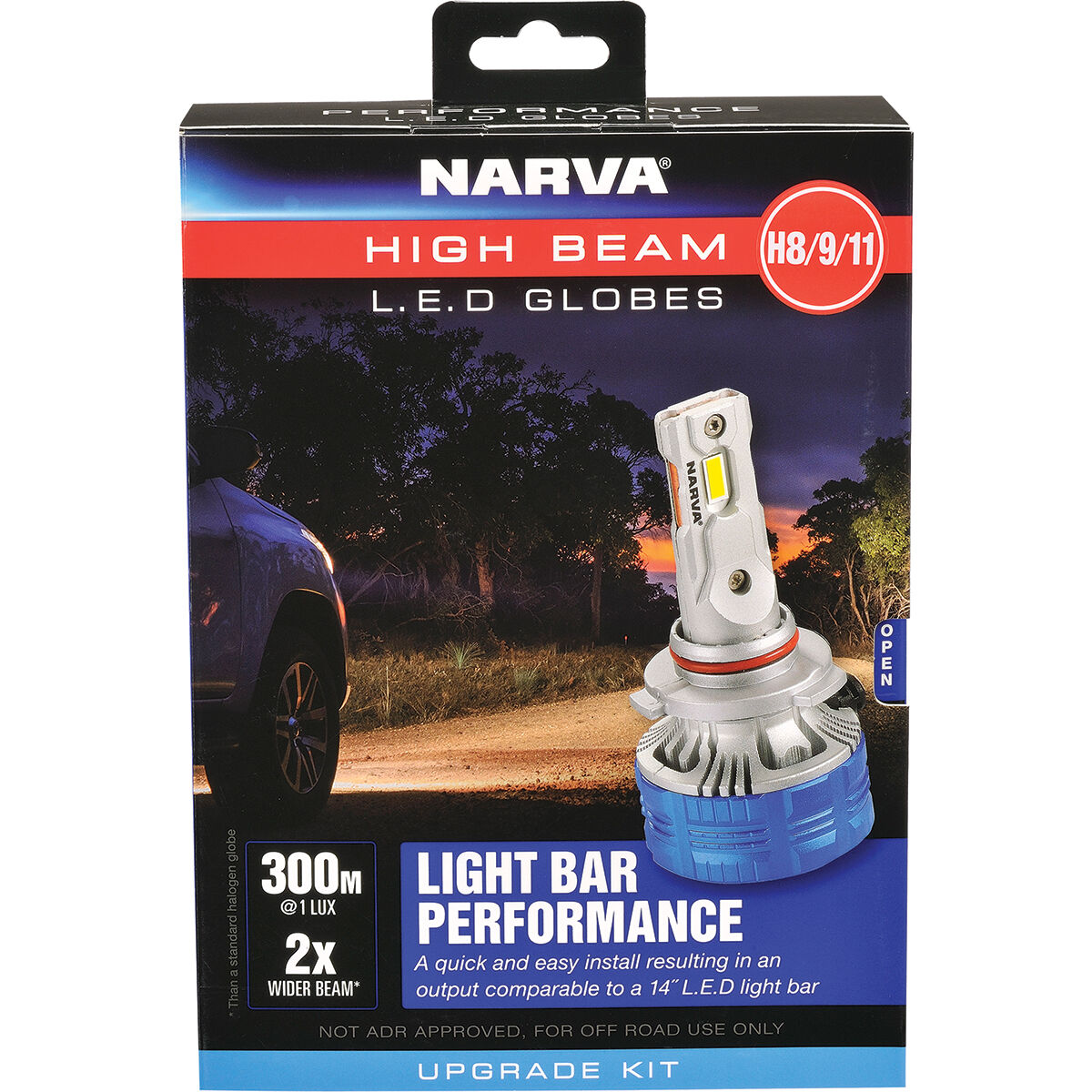 Narva LED Headlight Globes - H8/9/11, 12/24V, 18448H, , scaau_hi-res