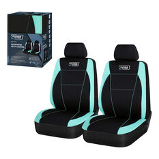 Ridge Ryder Neoprene Seat Covers Black/Mint Adjustable Headrests Airbag Compatible 30SAB, , scaau_hi-res