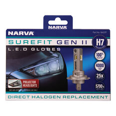 Narva Surefit Projector Style LED Headlight Globes H7 12/24v, , scaau_hi-res