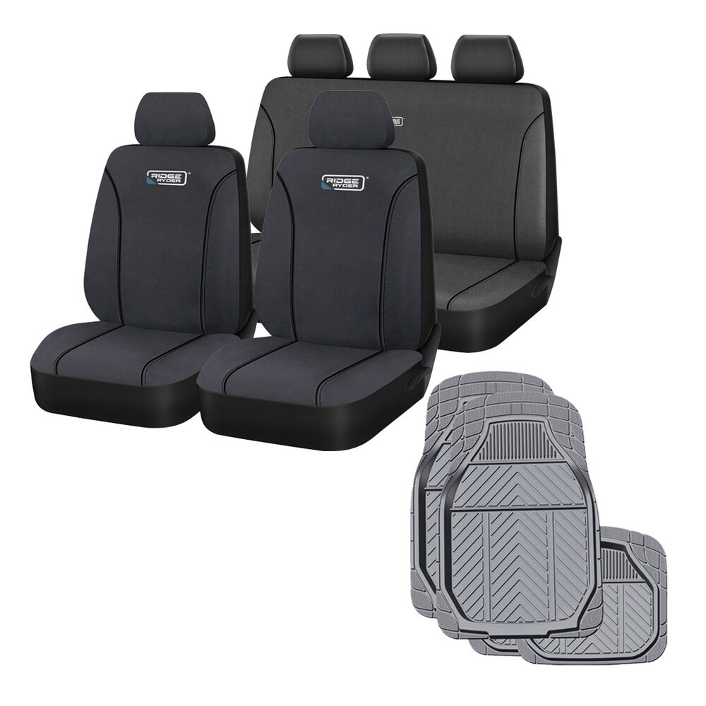 Ridge Ryder Canvas Seat Cover and Rubber Floor Mat Combo Supercheap Auto