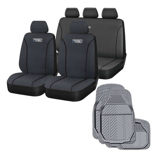 Ridge Ryder Canvas Seat Cover and Rubber Floor Mat Set