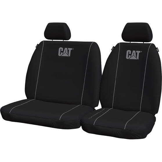 Caterpillar Poly Canvas Seat Covers Black/Grey Size 301, Airbag Compatible, , scaau_hi-res