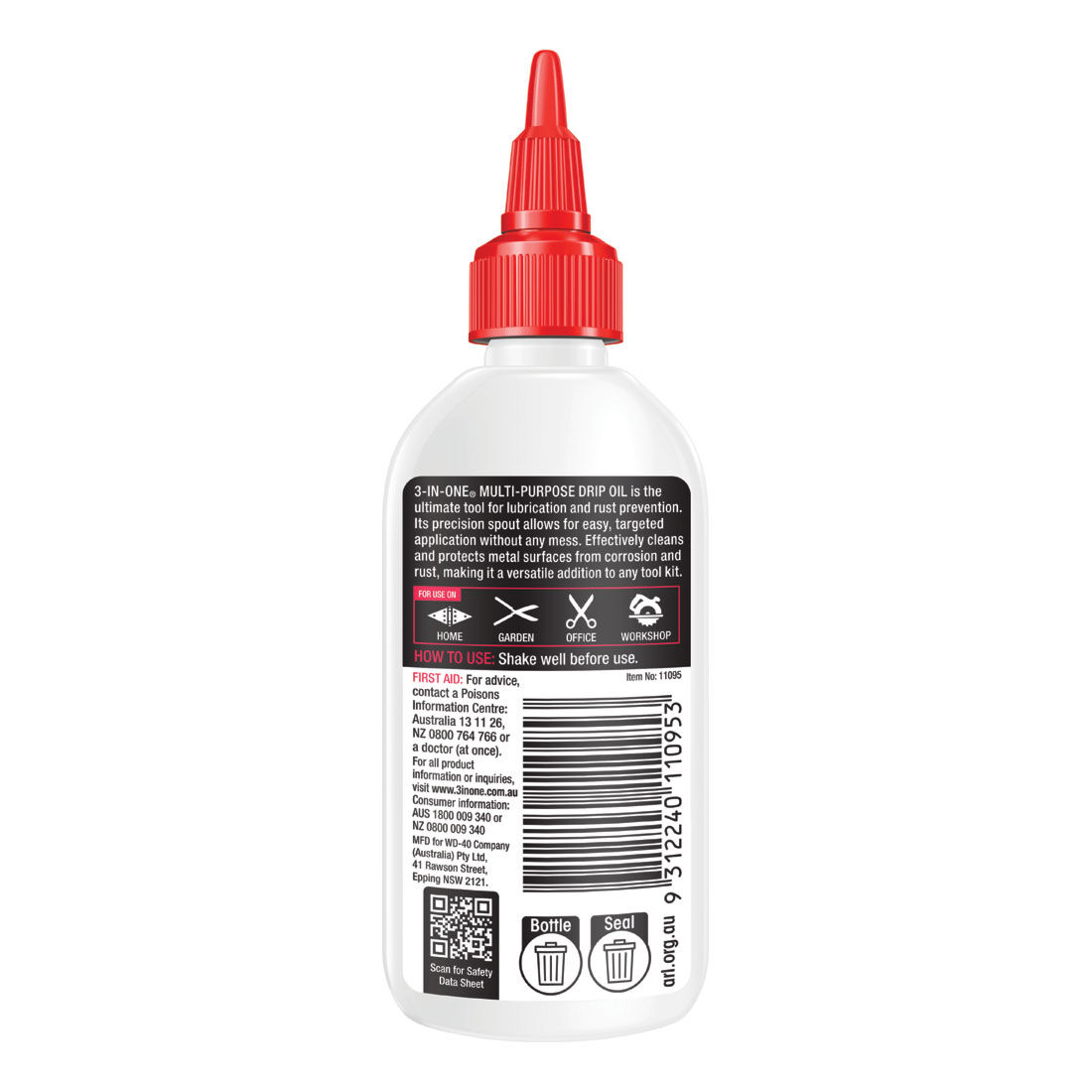 WD40 Multi&nbsp;Purpose&nbsp;Drip&nbsp;Oil&nbsp;3-in-1 120mL, , scaau_hi-res