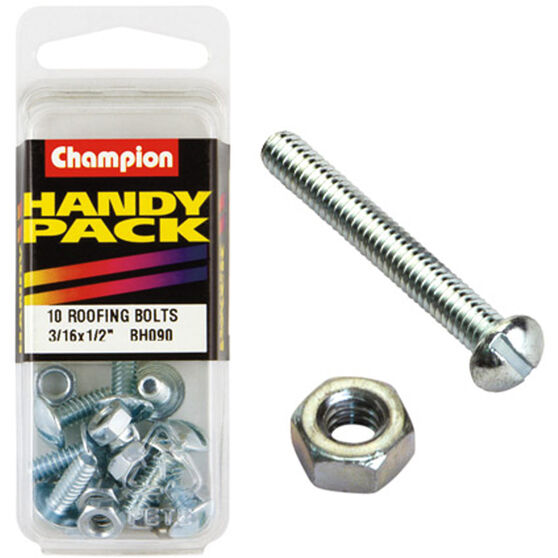 Champion Roofing Bolts - 3 / 16inch X 1 / 2inch, BH090, Handy Pack, , scaau_hi-res