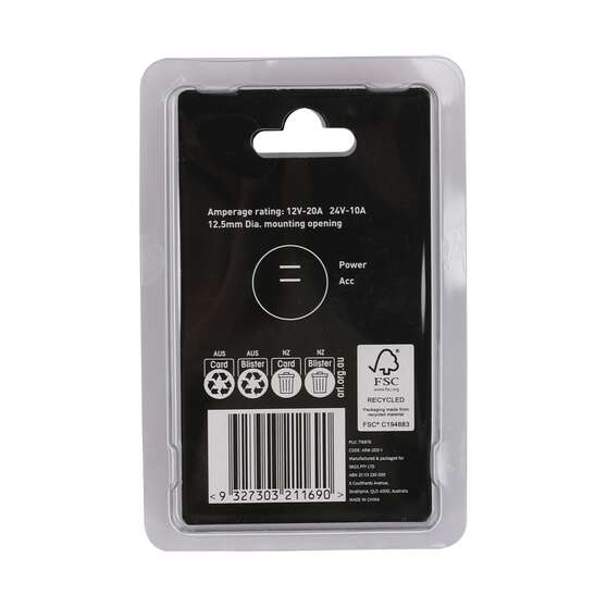 SCA Rocker Switch Oval - 12/24V, On/Off, Plastic, , scaau_hi-res