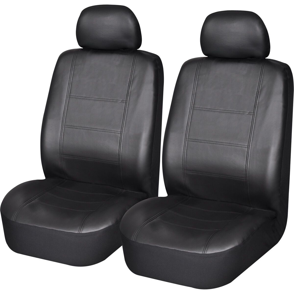 Airbag Compatible Universal Black Leather Look Front Rear Car Seat