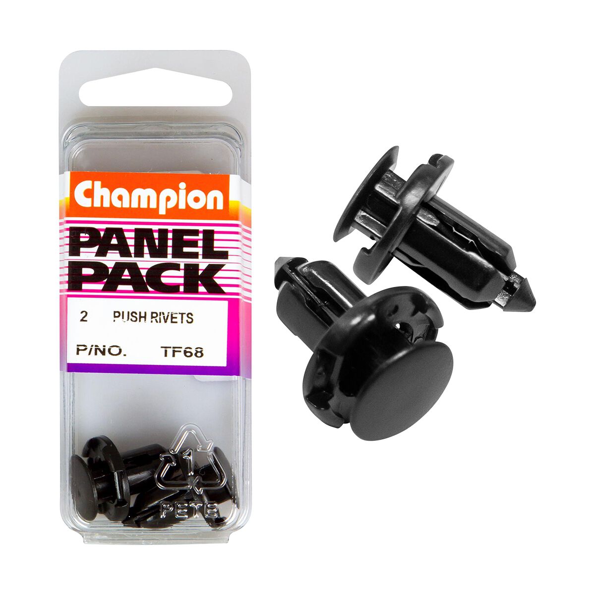 Champion Panel Pack Push Rivet Black TF68, 9mmx12mm, , scaau_hi-res
