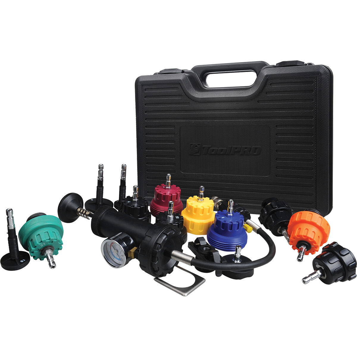18PCS Vacuum Type Cooling System Kit Cooling System Pressure Tester Kit Universal Car Radiator Pressure Tester 