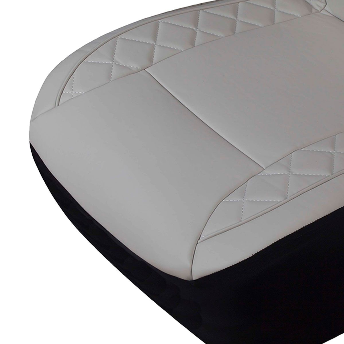 SCA Leather Look White Quilted Seat Cover, , scaau_hi-res