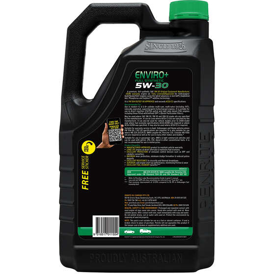 Penrite Enviro+ Engine Oil - 5W-30 5 Litre, , scaau_hi-res