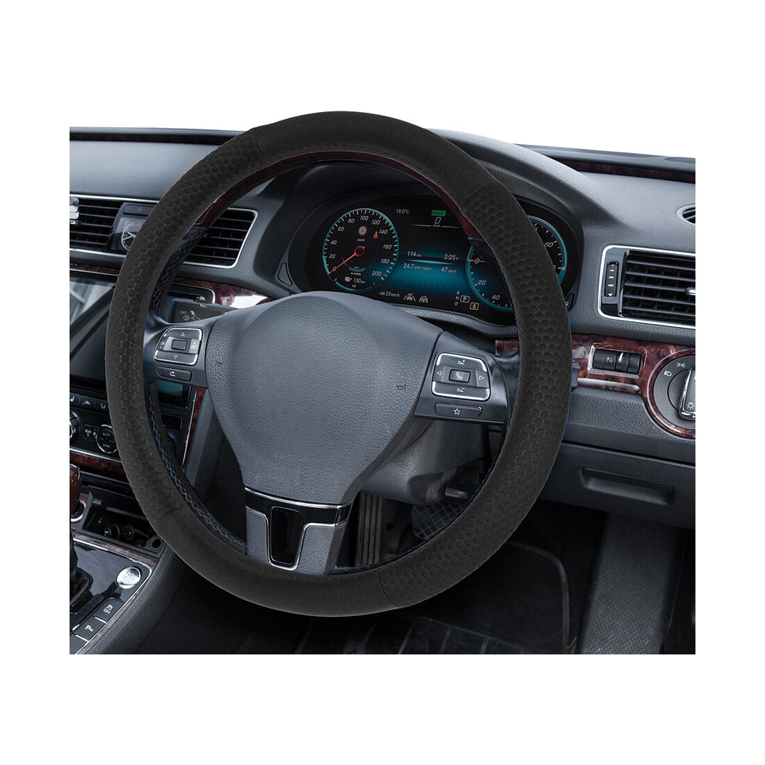 SCA Steering Wheel Cover Jacquard Embossed Dot Black, , scaau_hi-res