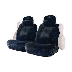 Platinum CLOUDLUX Sheepskin Seat Covers - Black Adjustable Headrests Size 30 Airbag Compatible, , scaau_hi-res