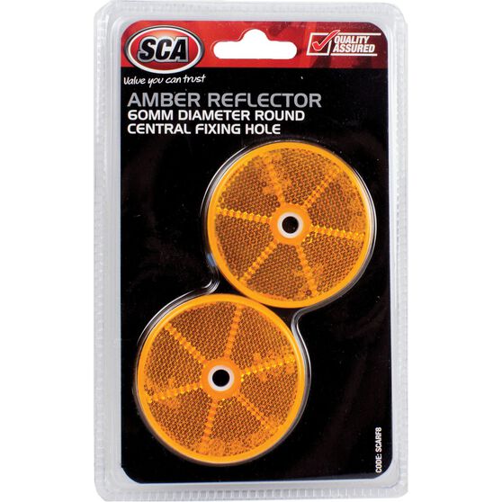 SCA Reflector - Amber, 60mm, Round, 2 Pack, , scaau_hi-res