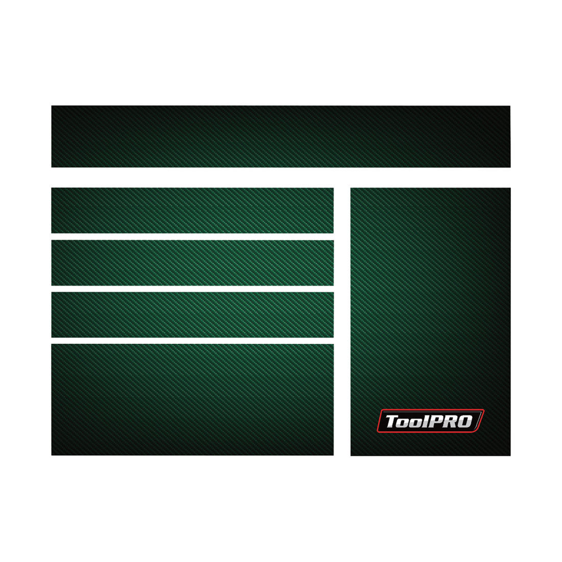 ToolPRO Tool Cabinet Magnet Fascia Set - Green Carbon Fibre, Suits 41" Cabinet, , scaau_hi-res
