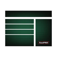ToolPRO Tool Cabinet Magnet Fascia Set - Green Carbon Fibre, Suits 41" Cabinet, , scaau_hi-res